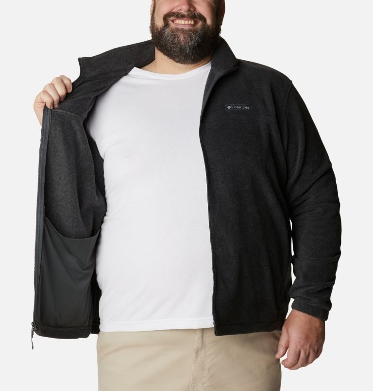 Men's Columbia Steens Mountain 2.0 Full Zip Fleece Jackets Black | Plus Size CA-F41L6